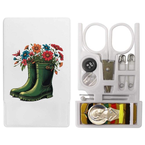 Green wellies with - wellies, flowers'