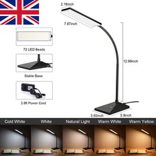 1PK 12W LED Desk Lamp 360° Gooseneck Dimmable Table Lamp Reading Bedside Light