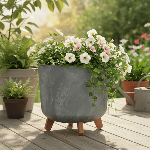 Plant pot grey - pot, effect
