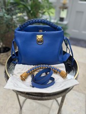 Mulberry Small Iris Woven Handle Bag In Cobalt blue