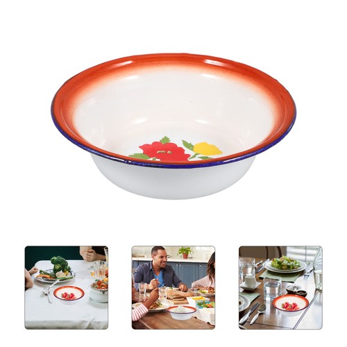 Antique enamel mixing bowl - enamel,
