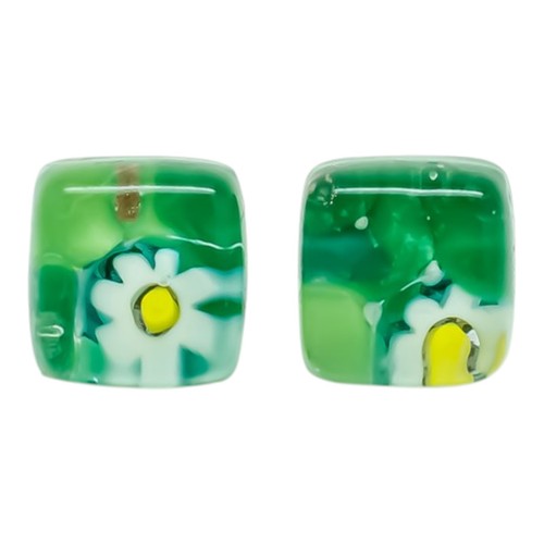 Murano glass earrings green - murano,