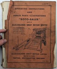 Original Parts Catalogue For Allis Chalmers Roto Baler, 1956, AF