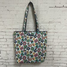 Vera Bradley Cuban Stamps Tote Bag Multicolor Shoulder Bag Quilted