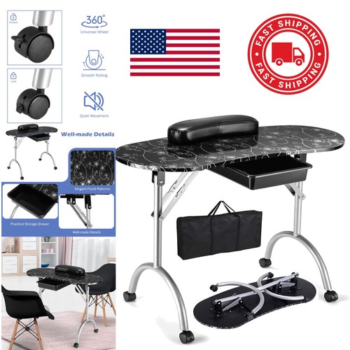 Foldable nail desk - nail, station