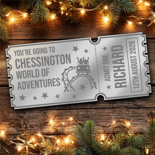 Silver mirror acrylic ticket - silver,