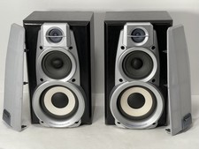 Pair Technics SB-DV250 Surround Speakers Black Wired 3-Way 8-Ohms VGC