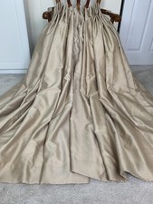 Beautiful Bespoke Gold Faux Silk Pinch Pleat Curtains 34.5" Fixed Width 60.5" D