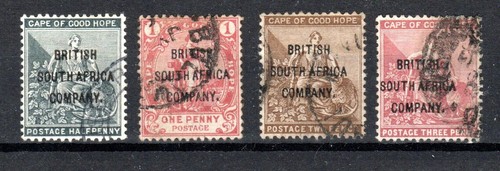 Rhodesia 1896 cgh opt - opt, values