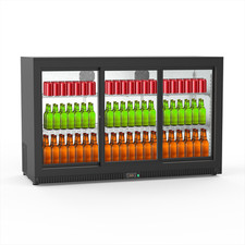 SIA SBB290BL3 Black 290L Commercial Back Bar Fridge With Sliding Doors