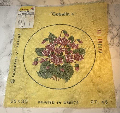 Vintage printed round gobelin - printed,