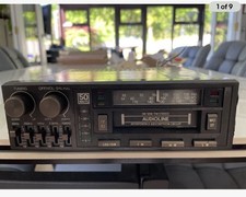 Vintage Audioline car radio cassette with graphic equaliser and power lights