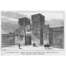 IRELAND Tullamore Gaol - Antique Print 1888