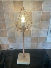 Handmade Upcycled Wooden/Copper Table/Side/Desk Lamp Industrial LED Lamp inc