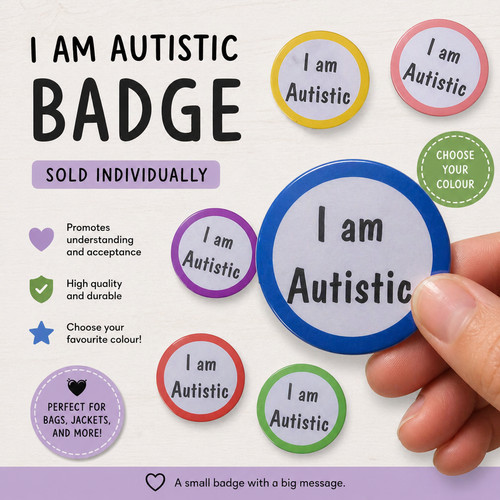 Autistic badge 25mm 38mm - autistic,