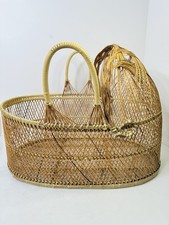Vintage Boho Wicker Bassinet