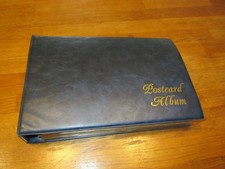 EMPTY Blue POSTCARD ALBUM + 50 A4 plastic sleeves to hold 200 postcards