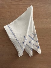 3 vintage embroidered white