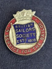 C1940s “British Sailor Society Est 1818” Enamelled Pin Badge by HW Miller
