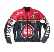 Lucky Strike Racing Leather Jacket Vintage, Size Large