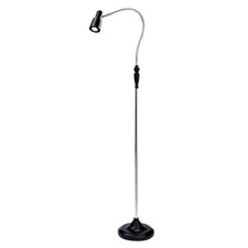 Floor Lamp Flexi Black Chrome Heavy Base with 9W LED Bulb