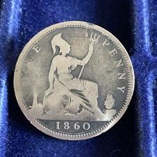 1860 Victorian Bun Head One Penny Coin