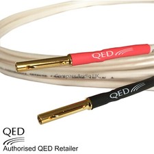 QED ORIGINAL Speaker Cable SINGLE Terminated 4 AIRLOC Banana Plugs Heat Shrink