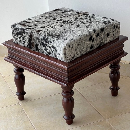 Cowhide ottoman stool - cowhide,