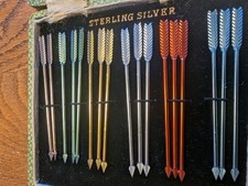 vintage silver dart cocktail sticks 
