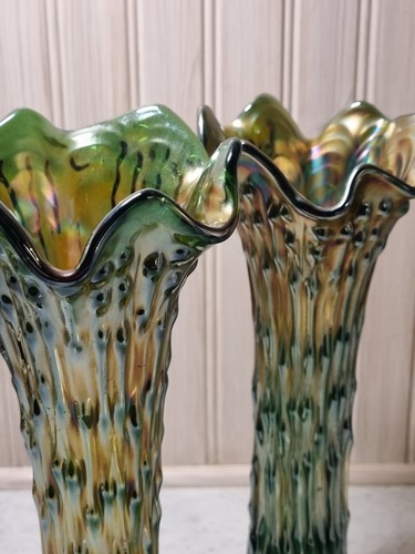 Pair vintage green carnival - pair, of