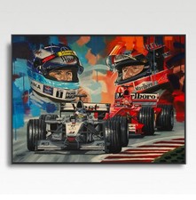 HAKKINEN & SCHUMACHER A3 print from painting by Greg Tillett poster Formula 1 F1