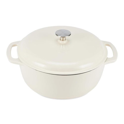 Cast iron casserole dish with - casserole,