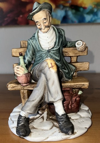 Vintage old man sitting - old, on