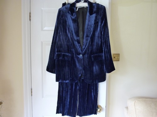 Zara deep blue velvet suit - deep,