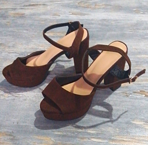 Women brown suede platform - brown,