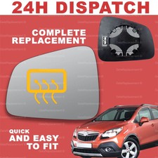 For Vauxhall Mokka 12-19 wing door mirror glass Left Passenger side Heated