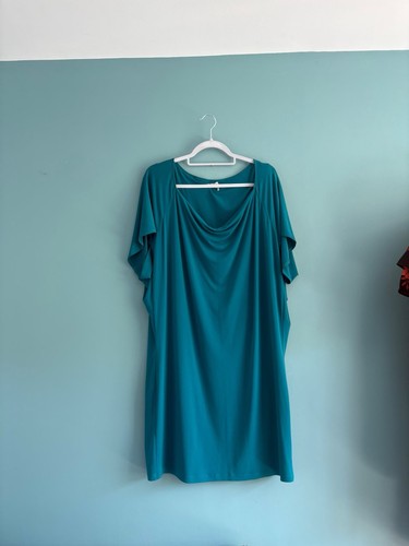 Mary portas teal draped shift - draped,