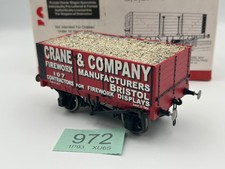 Slaters O gauge Crane and Co Fireworks 7 plank wagon