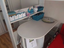 Uno S High Sleeper with Desk, storage and red Sofa Bed