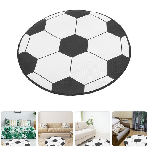Round soccer football rug - round,