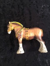 Arora hidden treasures shire horse with matching pin badge. PERFECT CONDITION