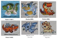 Cute Dinosaur Designs (B) - Embroidered Personalised Cotton Bath or Hand Towel