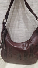 Radley Ladies Brown Leather Hobo Style Bag with Leather Stitch Design. Exc Con