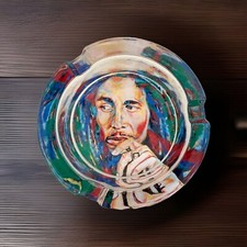 Smoketopia Heavy Glass Ashtray-Bob Marley 3.25"di