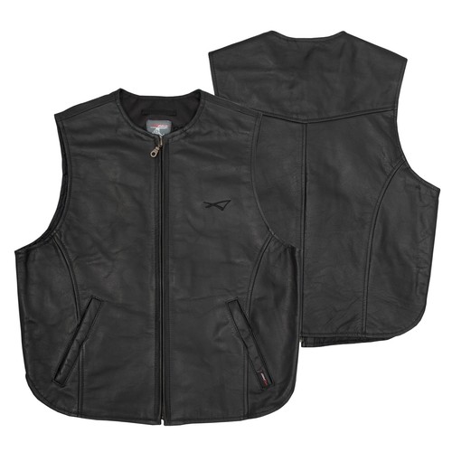 Biker vest leather waist - leather,