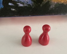 2 x Vintage wooden pawns