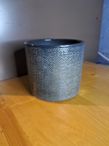 Glossy grey ceramic - ceramic, pot/