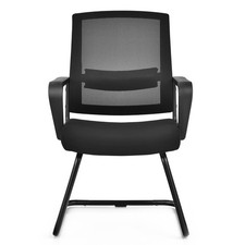 Mid-Back Mesh Reception Chair Meeting Office Chairs w/ Lumbar Support