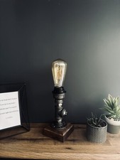 Industrial Light Retro Style Pipe Light Steampunk Desk Table Bedroom Lamp Office