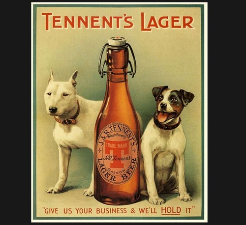 Tennents lager metal sign - tennents,